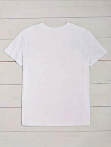 Camiseta con Estampado Gráfico y Cuello Redondo de Algodón Puro - Blanco - Ver 3