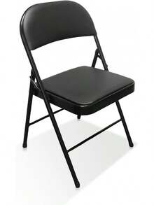 Foldable Padded Chair With Metal Frame Heavy Duty For Office Home Dining Easy Storage Black Pack Of 2 - 1 - 查看 9