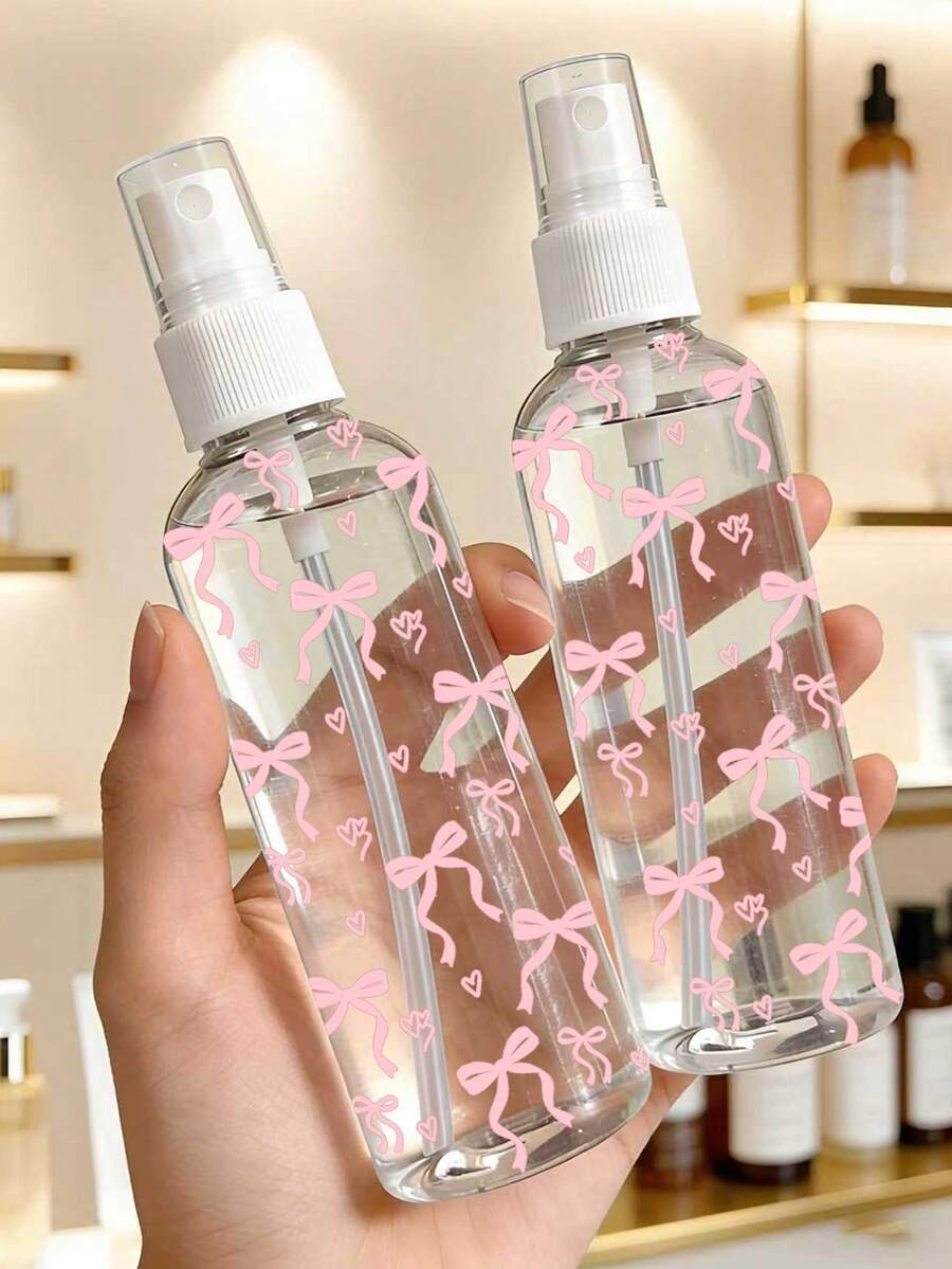 Bow Pattern Travel Spray Bottle - Multifunctional Fine Mist Spray Bottle, Suitable For Travel; Can Be Used As Makeup Remover Dispenser, Hair Spray Bottle Or Continuous Sprayer, Meeting Hair Styling, Plant Watering And Facial Hydration Needs. - Multicolor - View 1