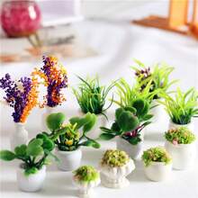 4pcs/Set Miniature Potted Plants Assortment, Dollhouse Decor Realistic Floral Micro Landscape Accessories - Plant - View 8