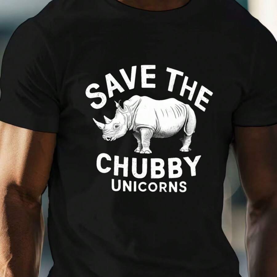 Printed T-Shirt For Men And Women - 黑色 - 查看 1