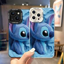 Disney Lilo & Stitch Phone Case, Fluffy Blue Stitch Protective Cover. Compatible With IPhone 17, 16, 15, 14, 13, 12, 11 Pro Series And Galaxy S22, S23, S24, S25 Models, Featuring A Close-Up Of Plush-Style Stitch Against A Textured Blue Background, Perfect For Fans Of The Experiment 626 Alien, Ideal For Birthdays, Holidays, Anniversaries, Graduation Gifts, Or Any Special Occasion To Surprise Family, Friends, Classmates, And Loved Ones. - 白色 - 查看 4
