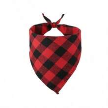 Cute Pet Dog Bandana, Saliva Bib, Triangle Scarf, Allows Dogs To Be Happy, Suitable For Pets At Home, Plaid Dog Scarf, Reversible Checkered Bib Scarf, Washable Christmas Dog Scarf, Accessories For Boys And Girls, Birthday Gift, Green/Black/Blue/Red Square Dog Bib, Reversible Scarf, Adjustable, Suitable For Small To Large Dogs And Cats (Checkered Size Random) - Multicolor - View 8