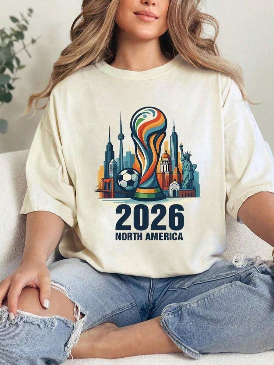 Camiseta de la Copa Mundial de Alemania 2026, Diseño Gráfico Minimalista, Ropa para Fanáticos de EE. UU., Canadá y México - Blanco 9 - Ver 1