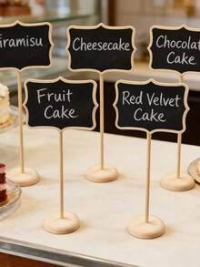 6pcs Desktop Chalkboard Labels - Vintage-Style Erasable Mini Chalkboards With Stands. Ideal Decorative Tags For Holiday Parties, Home Bars, Cakes, And Floral Arrangements. Perfect For Use At Birthday Parties, Graduation Parties, Themed Events, Anniversaries, Wedding Ceremonies, Housewarming Parties, Bridal Showers, And More. - Multicolor - View 8