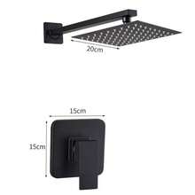 YAOPENG 1 Set Sistem Pancuran Tersembunyi Kuningan Hitam Doff, Set Kepala Pancuran Tersembunyi yang Dipasang di Dinding dengan Kepala Pancuran 8 Inci, Katup Pencampur Air Dingin dan Panas, Cocok untuk Kamar Mandi Hotel, Rumah, dan Apartemen - MultiWarna - View 7