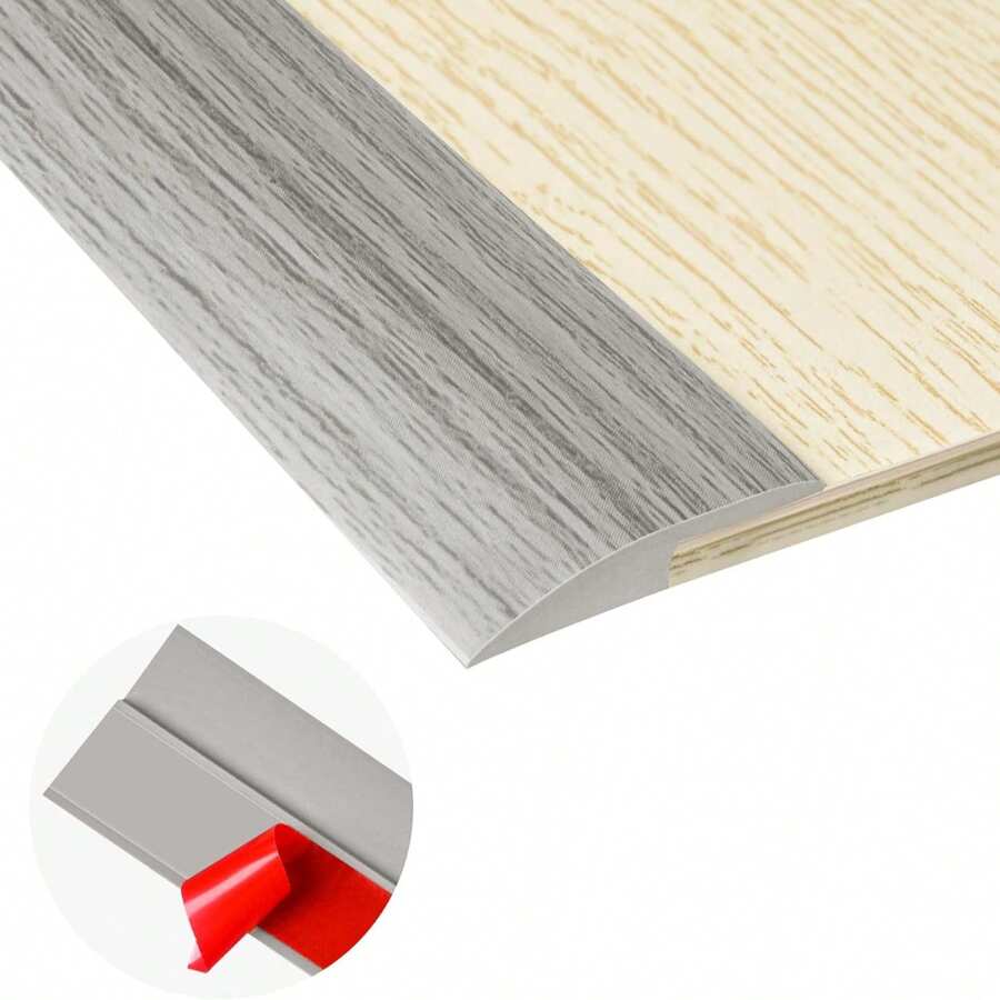 10Ft Carpet Floor Transition Strip, Self Adhesive Floor Edging Trim Strip, PVC Threshold Cover For Doorway, Floor Divider Strip Suitable For Threshold Height Less Than 5 Mm - Gray Forest - A - View 1