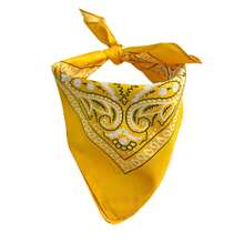 Printed Polyester Bandana Scarf In Various Colors - 1 Unit - Dark Yellow - View 3