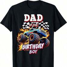 Camiseta novedosa de cumpleaños de Monster Truck para papá del cumpleañero. *J*PG220g Camiseta de Algodón para Hombre - Ideal para usar debajo de una sudadera - Adecuada para todas las personas, ya sean mujeres o hombres. Tejido duradero de alta calidad, adecuado para todas las estaciones, suave al tacto pero diseñado para durar. Transpirable. en atuendo de otoño. S para woM. en vaC. Conjunto de ropa Ation. S woM. con un disfraz de Halloween - Negro - Ver 1