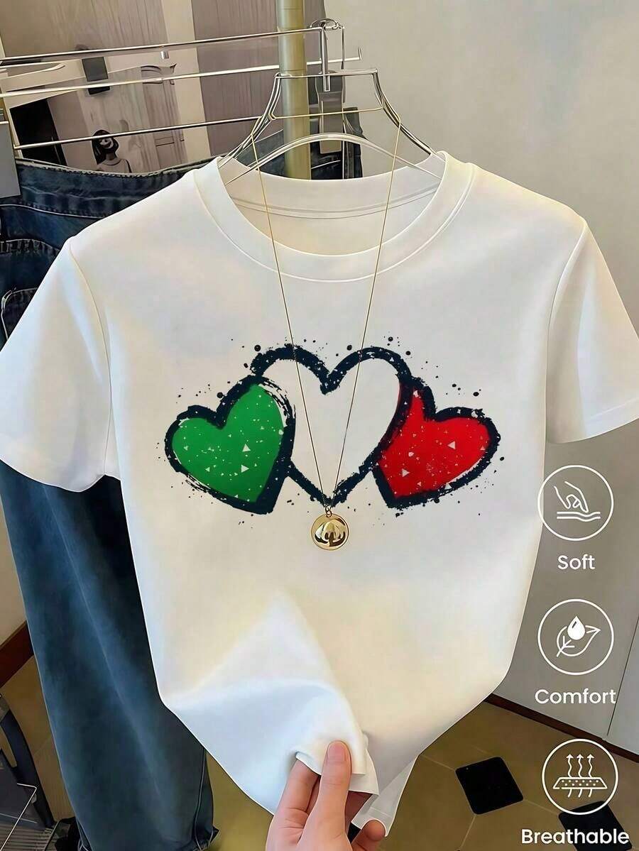 Mexico-Canada-United States Team Emblem T-Shirt For The 2026 World Cup, White Printed Sports Sweatshirt, Cotton T-Shirt With Round Neck And Short Sleeves, Gift - 白色 - 查看 1