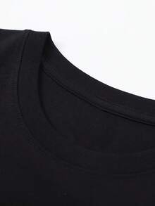 Camiseta de tela suave TRYNA GET &UP. Adecuada para el hogar, uso casual, moda, versátil, para ir al trabajo, deportes y uso general. Camiseta cómoda y versátil de algodón puro de alto gramaje. Camiseta duradera. - Negro - Ver 5
