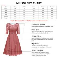 MIUSOL Sequin Floral Lace Round Neck Asymmetrical Pleated Hem Chiffon Half Sleeve Prom Party Swing Dress - 香檳色 - 查看 9