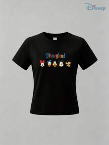 Boys' Disneyland Classic Characters "Where Dreams Come True" Double-Sided Graphic T-Shirt, Kids Vintage Magic Tee, Soft Breathable Casual Top For Boys, Ideal For Everyday Wear, Playground, School, Theme Parks, Family Trips & Outdoor Activities - Black - View 3