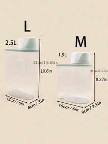 1pc Clear Random Pet Food Storage Box For Dog And Cat Food Storage, Sealed Cereal Storage Jar, Clear Plastic Bottle With Lid, Cereal Storage Box, Kitchen Lunch Bucket, Dog Food Cat Food (The Two Green Colours In The Picture Are Sent Randomly) - 1.9L-2.5L - View 8