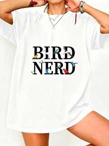 Bird Nerd T-Shirt: Funny Bird Watcher Unisex Tee Summer Women Men - White - View 1