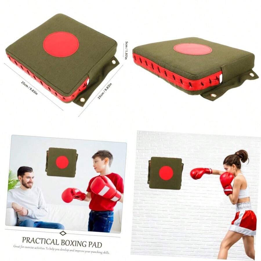 Almohadilla de Boxeo Montada Pared Gruesa de Lona Resistente para Entrenamiento de Golpes y Patadas, Equipo de Kickboxing para Gimnasio y Uso Doméstico - como en la imagen - Ver 1