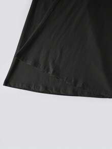 Women's Capri Pants Fold Over Waistband Low Rise Solid Color Wide Leg Cropped Lounge Trousers - Negro - Ver 9