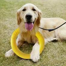 1 chiếc vòng đồ chơi ném bắt bằng cao su tổng hợp cường độ cao, chống cắn, màu vàng và xanh dương tươi sáng, phù hợp với mọi giống chó - dùng để ném bắt, kéo co, huấn luyện và bơi lội, đồ chơi cho chó trong nhà và ngoài trời. - Nhiều màu - Xem 5