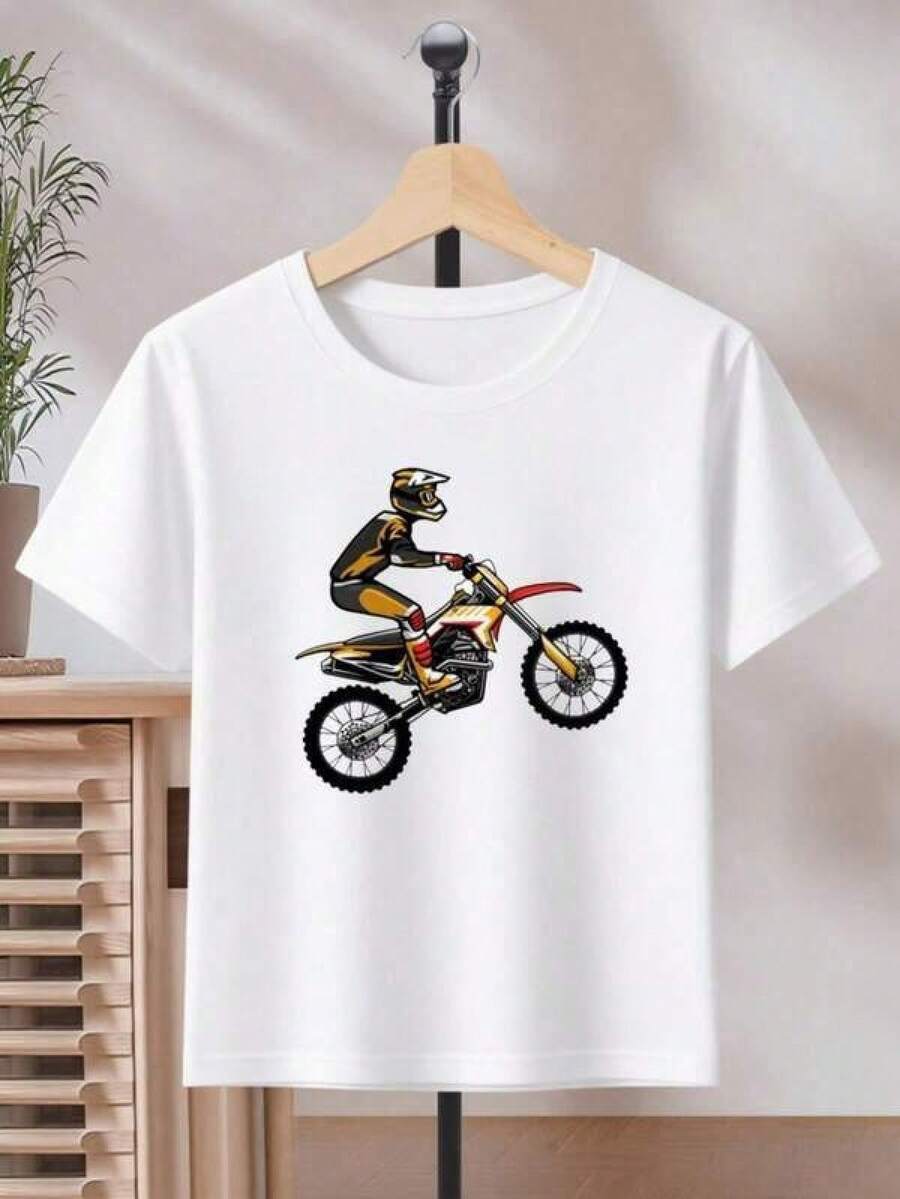 Camiseta Casual de Cuello Redondo y Manga Corta, Estilo de Año Nuevo 2026, Impresión Moderna y Genial de Youngboy, Camisetas Gráficas Termoadhesivas para Deportes al Aire Uso Diario, Camisetas para Chicas Jóvenes, Tallas de a 13A, Camiseta Estilo K-pop Style, Adecuada para Hombres y Mujeres, Perfecta para Ropa de en Festivales - Blanco - Ver 1