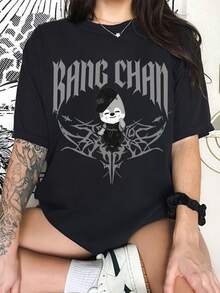 StraySKidsS Dominant T-Shirt Of World Tour 2025 Members Hop Album ATE, Evil Skzoo - Black - View 6