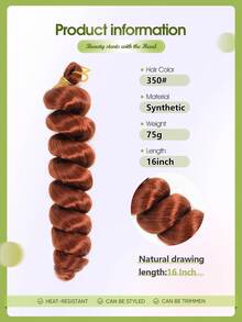 1pc/5pcs 16 Inch Heat Resistant Synthetic Curly Braided Hair Extensions Black Brown Chocolate Multicolor Spiral Fashion Wavy Braided Hair High Temperature Wavy Braided Hair For Women Christmas Daily Cosplay Accessories - Rust Brown - View 4