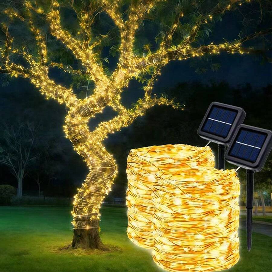 50/100/200LEDs Outdoor Solar Fairy Light String Lamps LED Christmas Decoration Solar Powered Garden Lights - 保暖 1 件 - 查看 1