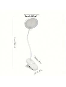 1pc LED Multi-Function 3-Color Desk Lamp, Plug-In/Rechargeable (800mAh Battery) Options, USB Clip-On Eye-Care Study Night Light, 360° Rotatable Reading Lamp, Suitable For Student Dorm, Bedroom, Classroom, Living Room, Bedside, Portable Desk Lamp - Clip-on Round Table Lamp - View 6