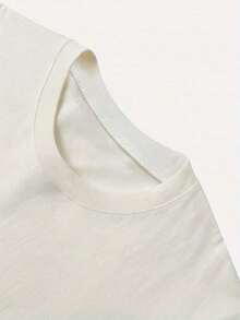 Camiseta de manga corta de cuello redondo informal con gráfico del Club de Café Espresso para mujeres en verano - albaricoque claro - Ver 5