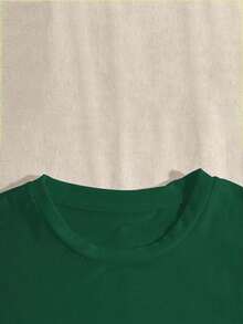 Soft And Versatile Women's T-Shirt With Stylish "MILANO ITALY" Letter Print - Comfortable Casual Round Neck Short Sleeve Top, Suitable For All Seasons, Versatile T-Shirt | Handwritten Style Top | Minimalist White Summer Design - 綠色的 - 查看 4