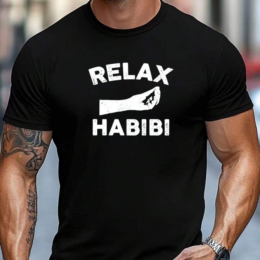 Printed T-Shirt For Men And Women - 黑色 - 查看 1