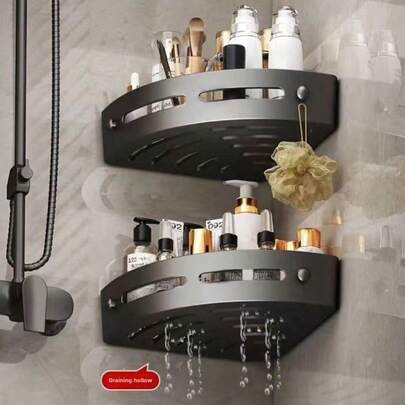 Set de 2 cestas de ducha de esquina, estantería de almacenamiento de baño, estante de ducha, soporte para champú, caja de almacenamiento de baño, organizador de ducha