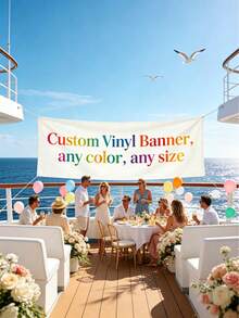 1pc Customized Banner, Indoor/Outdoor Personalized Full-Color Banner Sign, Suitable For Indoor/Outdoor Events, Retail, Parties, Imagery, Text, Advertising, Decoration, Activities, Parties, Weddings, Business Promotion, Trade Shows, Home Decor, Father's Day - Multicolor - View 3