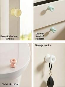 2pcs Donut Shaped Toilet Flush Button Extender, Nail Protector Flush Press Tool, Universal Bathroom Accessory, Easy-Press Design For Long Nails, Practical Helper For Daily Home Toilet Use - Button Accessories - View 8
