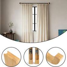 2Pc Wooden Curtain Rod Brackets,Curtain Rod Holders For Window Drapery Rods, Heavy Duty Curtain Rod Supports, Easy To Install,Fits For Bathroom, Bedroom, Wardrobes - 2pcs - View 4