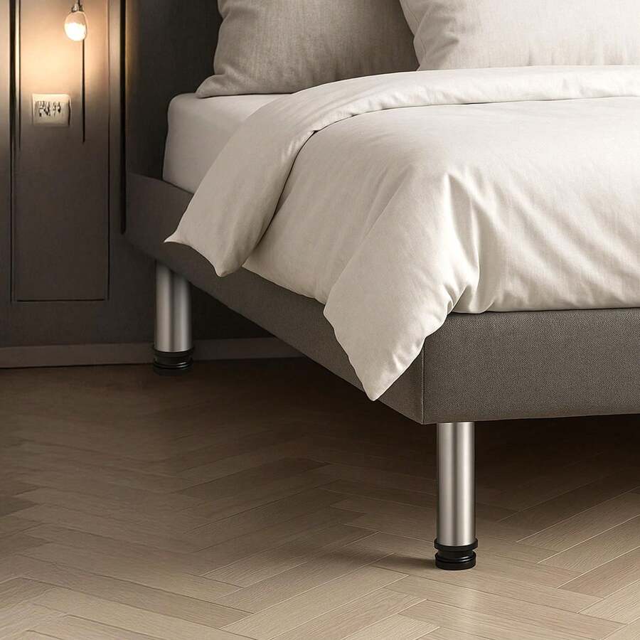 4x Adjustable Furniture Legs Table Legs Adjustable Metal Breakfast Bar Leg Total Folding Design Heavy Duty Metal Legs For Cabinet Dining Table - Silver - View 1