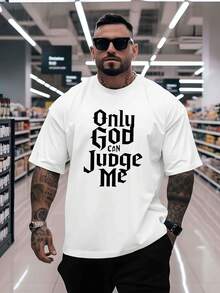 Sólo Dios puede atestiguarlo. La última camiseta de manga corta para hombre, moderna y estampada, de corte holgado, informal y versátil, con cuello redondo, para primavera y verano, transpirable y cómoda, disponible en tallas más grandes. - Blanco - Ver 1