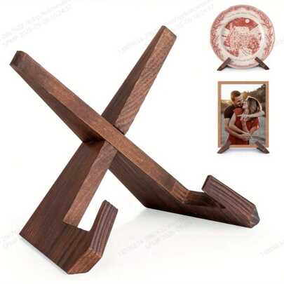 Kệ trưng bày bằng gỗ đa năng - Kệ đựng đĩa 4.5/6.5 inch, giá đỡ khung ảnh, hộp đựng đồ trang trí để bàn, có thể dùng để đựng ảnh, tác phẩm nghệ thuật, v.v.
