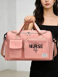 Túi du lịch cỡ lớn in hình NURSE LIFE, nhiều ngăn, tiện dụng cho việc đi làm hàng ngày và các chuyến công tác. - Nhiều màu - Xem 5