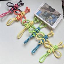 1件装蜜蜂图案多色狗狗绳索磨牙玩具,超耐用,适合爱啃咬的狗狗,清洁牙齿,护理口腔,编织结拉扯玩具,适合小型、中型、大型犬,互动游戏训练幼犬磨牙玩具 - 彩色 - 查看 6