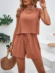 Women Two-Piece Outfits - Orange - View 3