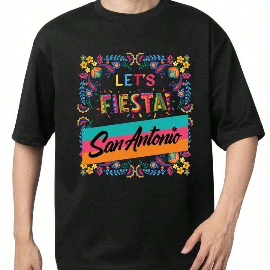 1 San Antonio Spurs Fan T-Shirt, Gift For San Antonio Basketball Fans, Fiesta Coyote Graphic Tee, 180g 100% Cotton. - 黑色 15 - 查看 1