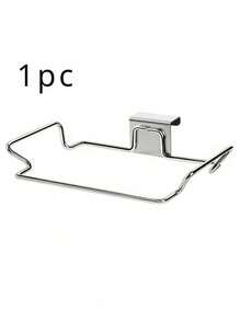 1pc Stainless Steel Kitchen Trash Can, Rectangular Metal Garbage Bag Holder, Cabinet Door Trash Storage Rack, No Electricity Required For Kitchen Use - Multiple Styles - View 6