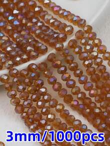 600Pcs 3mm AB Color Faceted Crystal Glass Beads, Rondelle Loose Spacer Beads For Jewelry Making DIY Crafts Wind Chimes Suncatchers Bracelets Necklaces - Multicolor - View 43