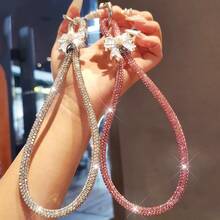 1 buah Tali Gantungan Ponsel Kristal dengan Hiasan Pita Berlian Imitasi, Aksesori Fashion Mewah untuk Wanita, Tali Gantung Ponsel yang Dapat Dilepas, Aksesori Fashion dengan Klip untuk Kamera CCD - Pita Mutiara - View 1