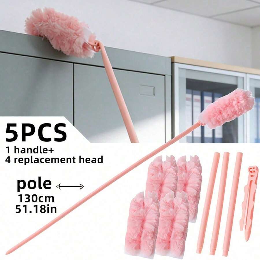 The Household Dust Remover Is A Retractable, Electrostatically Charged, Ultra-Fine Fiber Adsorption Tool For Cleaning. It Is A Broom With A Feather-Like Design, Used With An Extendable Electrostatic Cleaning Rod. This Long-Handled Tool Is Very Suitable For Cleaning Ceilings, Floors, Under Beds, And Narrow Spaces. It Is Very Lightweight. - Multicolor - View 1