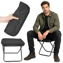 Klappbarer Hocker & Handtasche 2-in-1 – X-förmige Struktur, bis 120 kg Tragfähigkeit, verwandelbar von stylischer Tasche zu Hocker oder Fußstütze. Ideal für Reisen, Wandern, Angeln, Camping, Picknick, Konzerte, Warteschlangen oder Yoga – platzsparend & leicht zu tragen. - Schwarz - Übersicht 9