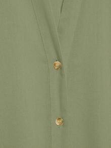 YROOE Damen Lässig Vielseitige Bluse, Minimalistisch/Business Casual/Täglicher Arbeitsweg/Einfach Elegant, Mode Lässig Umlegekragen Weite Ärmel Hemd, Frühling/Sommer/Herbst/Winter, Office Siren - Olivgrün - Übersicht 5