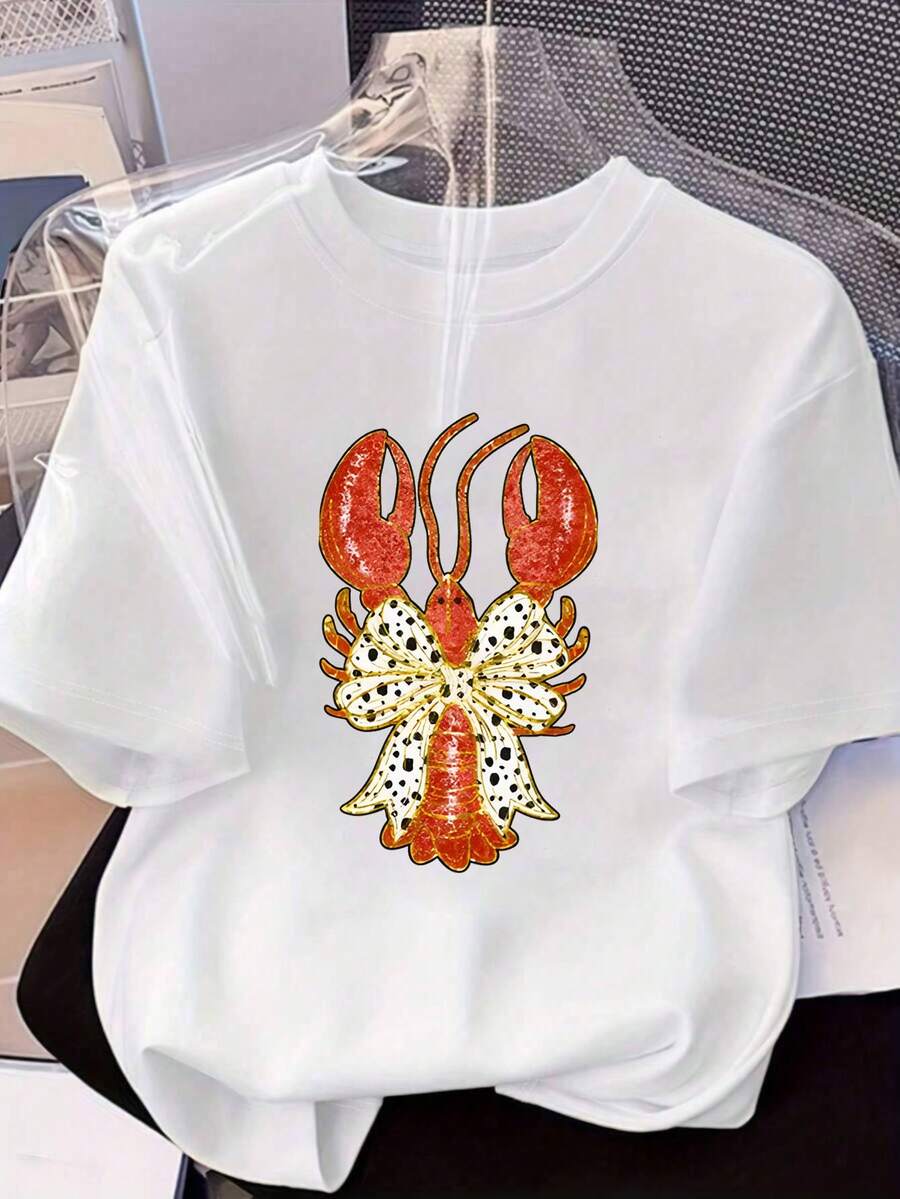 Camiseta blanca ajustada para mujer con estampado de leopardo, lazo rosa y flores, estilo chic y femenino Playera ajustada blanca con diseño de leopardo y lazo rosa - YH441-Blanco - Ver 1