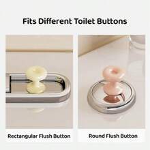 2pcs Donut Shaped Toilet Flush Button Extender, Nail Protector Flush Press Tool, Universal Bathroom Accessory, Easy-Press Design For Long Nails, Practical Helper For Daily Home Toilet Use - Button Accessories - View 9