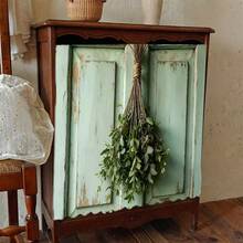 1 Stück Falsche mintgrüne Vintage Holztür Muster bedruckter Polyester Samt Tischdecke, ideal für Küchenschranktüren, praktisch zum Aufhängen, Heimdekoration, geeignet für Küche, Waschküche, Lagerschränke, kann auch als Fenstervorhang verwendet werden - Verschiedenfarbig - Übersicht 12